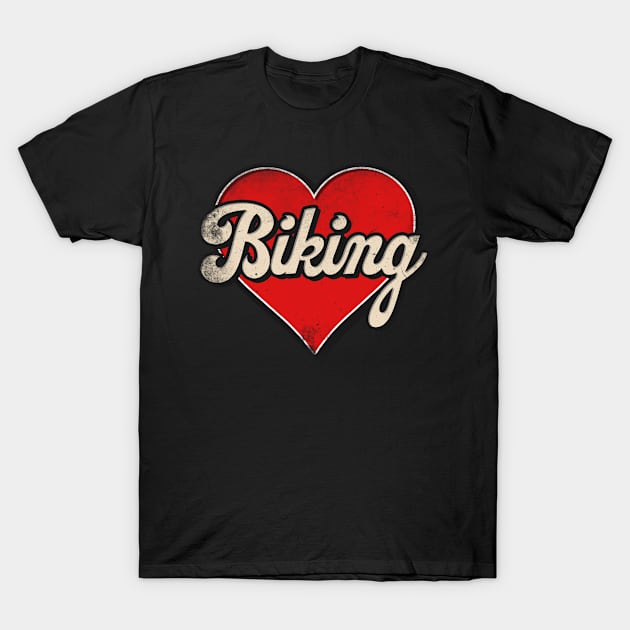 Biking mom. Biking retro heart T-Shirt by SerenityByAlex